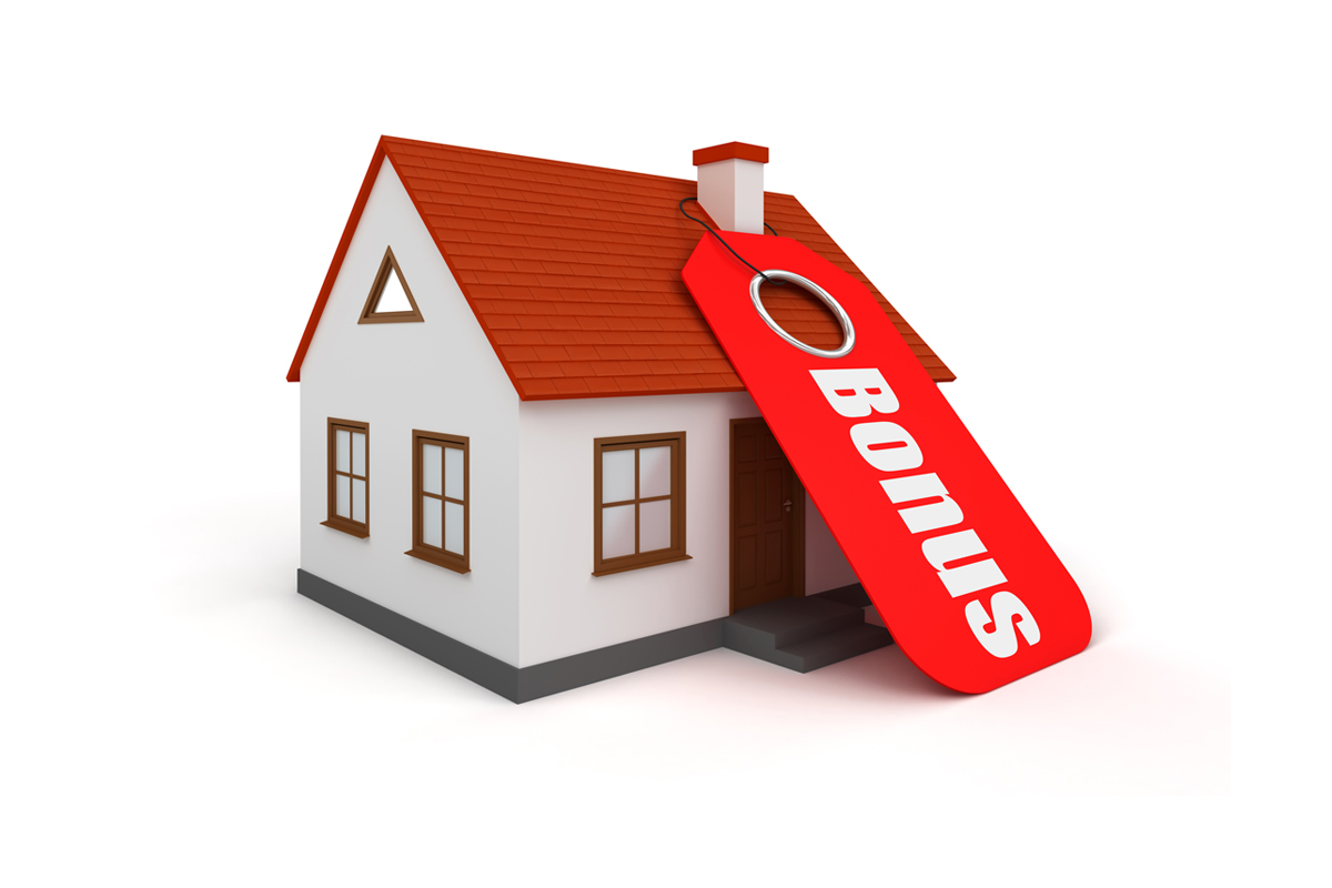 immagine di una casa con scritto "Bonus"
