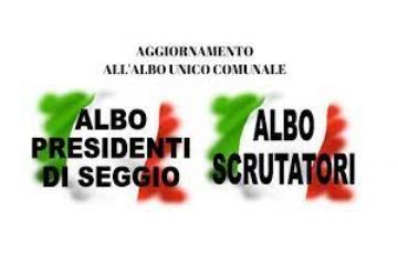 due bandiere italiane con sopra "albo presidenti di seggio" e "Albo scrutatori"