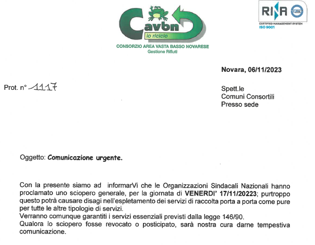 avviso Consorzio Area Vasta Piemonte