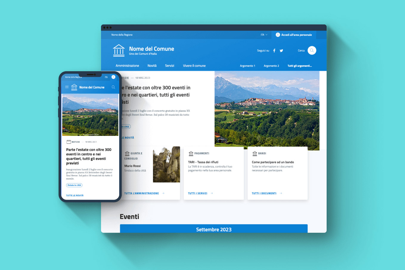 immagine di uno smartphone e di una schermata di un PC che rappresenta il nuovo sito web